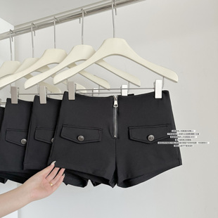 子百搭显瘦高腰短裤 裤 女秋冬2025年超火 高克重罗马布收腹休闲裤