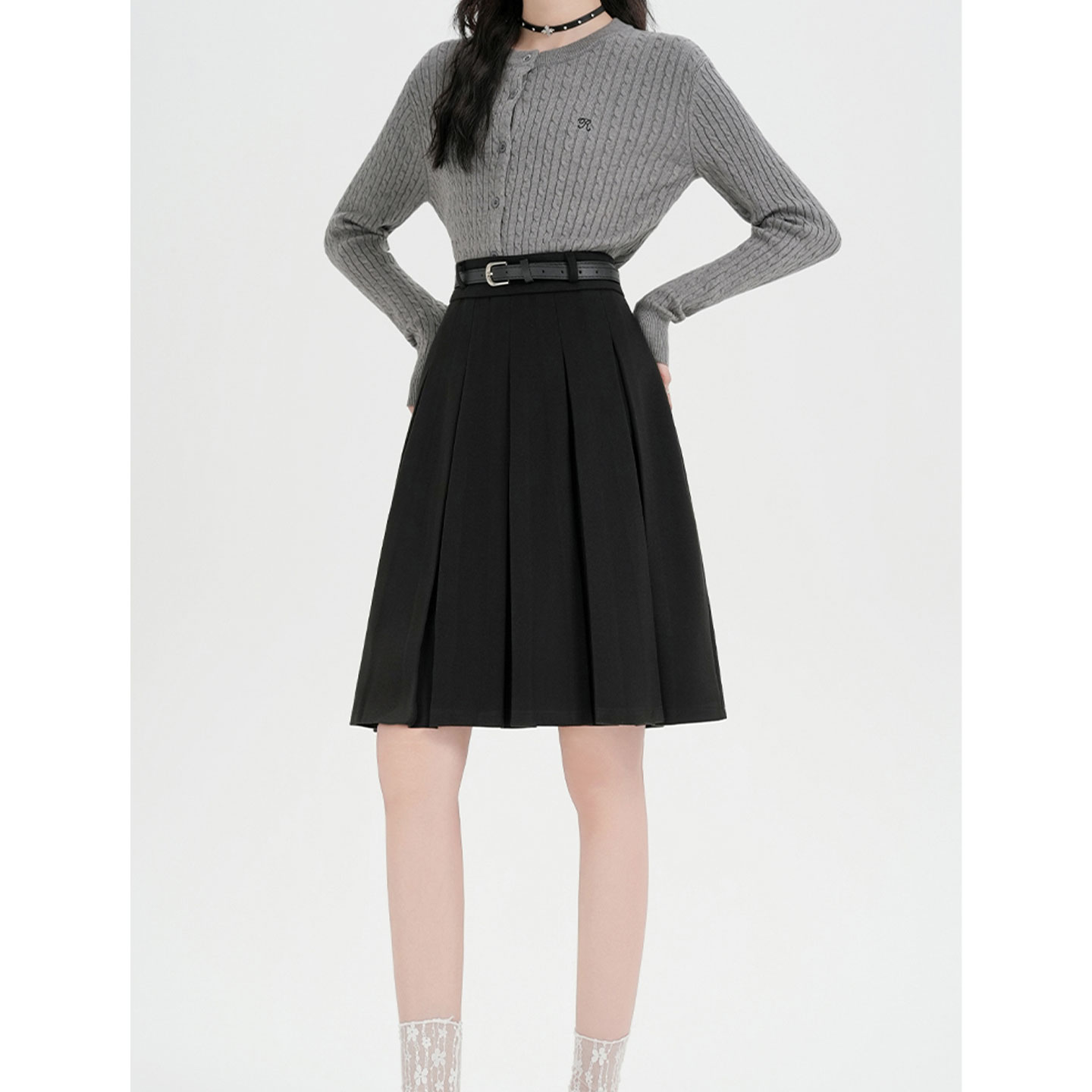 【赠运费险】百褶毛呢半身裙