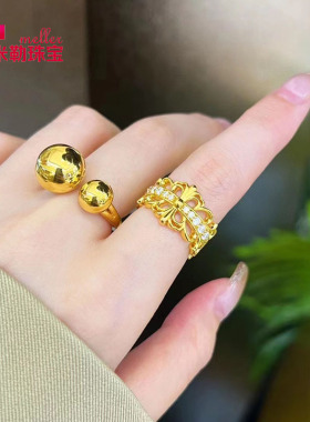 米勒珠宝男女款足金999黄金戒指