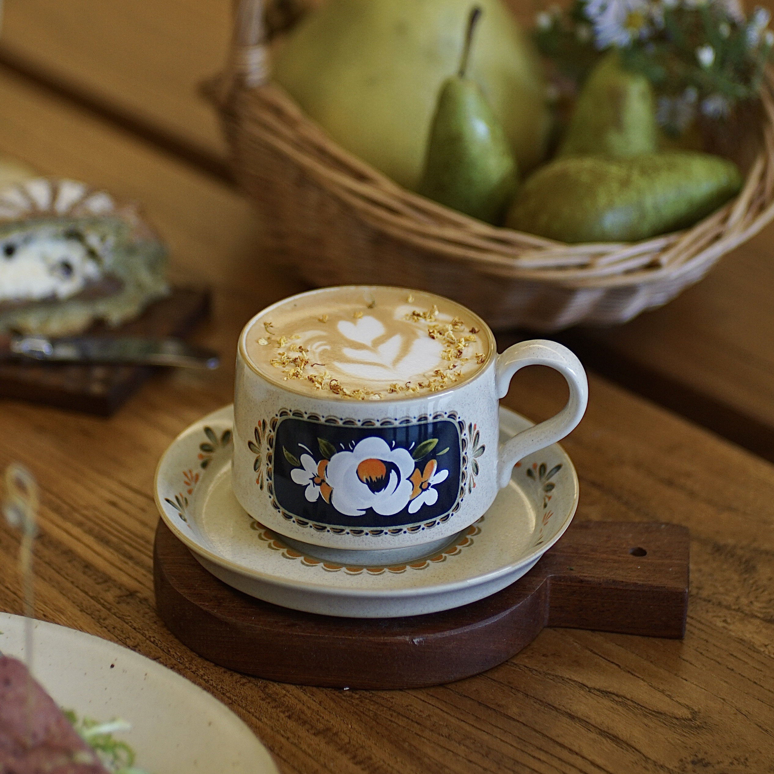 花间树里。日式手绘花朵陶瓷咖啡杯碟套装复古下午茶拿铁拉花杯子,餐饮具,咖啡杯,淘宝优惠券,粉丝福利购,淘宝优惠卷