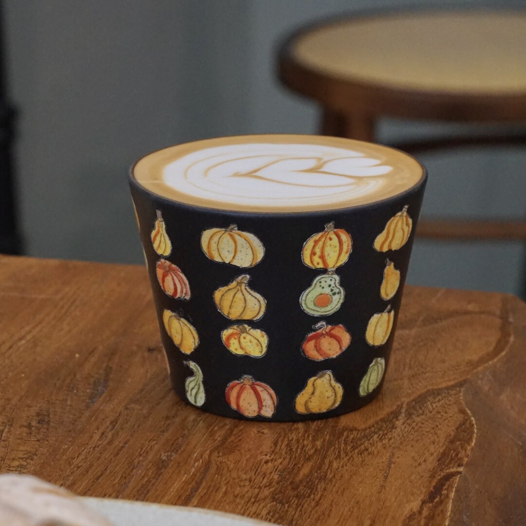 花间树里。景德镇手绘手工釉下彩南瓜咖啡杯拿铁拉花杯茶杯猪口杯,餐饮具,咖啡杯,淘宝优惠券,粉丝福利购,淘宝优惠卷