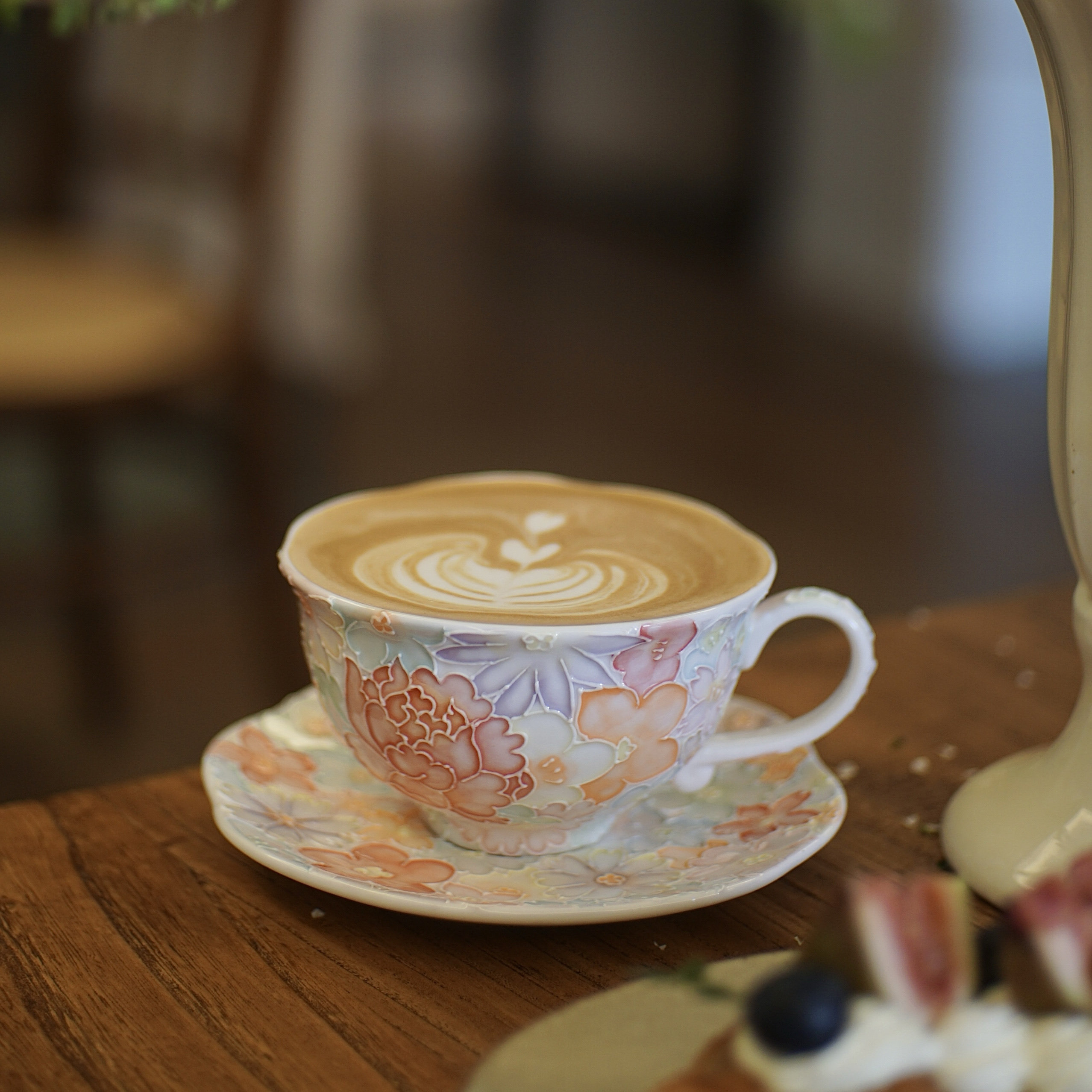 花间树里。手绘釉下彩立体万花咖啡杯碟拿铁拉花杯下午茶茶杯咖啡,餐饮具,咖啡杯,淘宝优惠券,粉丝福利购,淘宝优惠卷