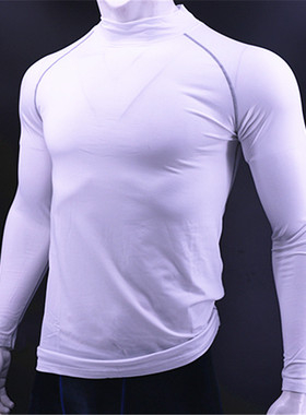 户外速干透气排汗紧身衣 跑步健身打底速干薄绒保暖男长袖T恤1064