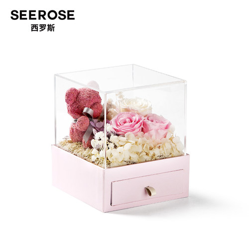 SEEROSE玫瑰小熊口红首饰抽屉