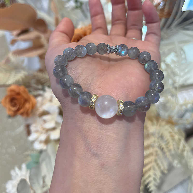 几右.暗夜天使灰月光天然水晶手串恋人之石送女朋友礼物