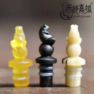 西都嘉瓠原创酒葫芦塞子顶呱呱手工配件可拆卸牛角鹿角骨头可定做