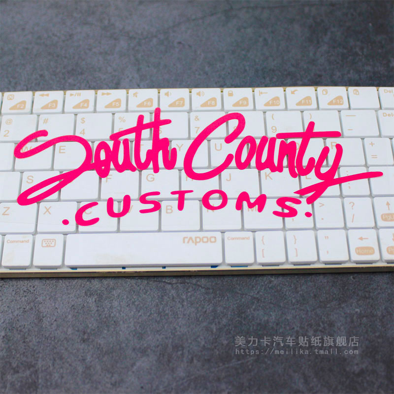 South County个性英文文字前后挡风玻璃贴纸摩托车电动车反光贴画