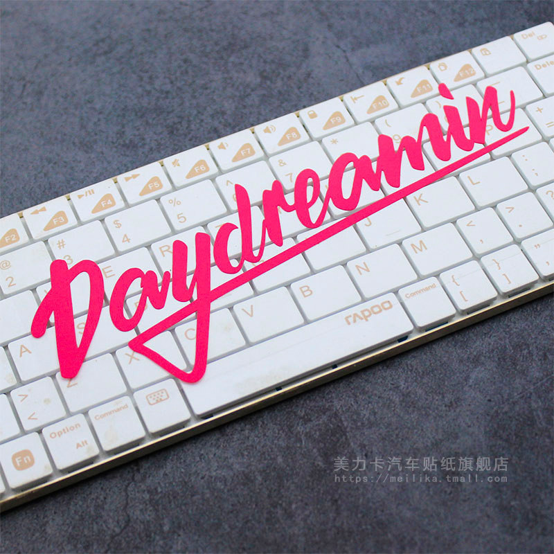 Daydreamin白日梦幻个性创意文字车贴复古摩托车风挡后挡装饰贴