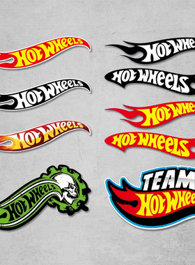 个性创意汽车模型风火轮Hot Wheels车迷爱好者汽车贴纸摩托车贴画