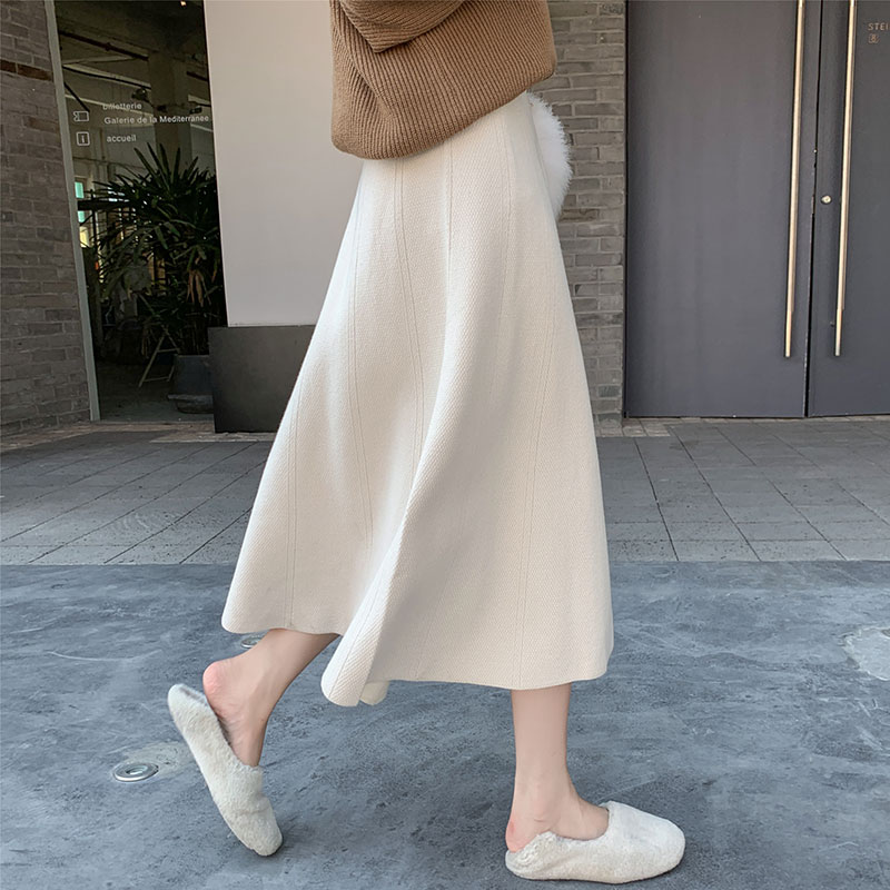 针织半身裙A字裙中长裙百搭
