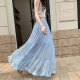 蓝色半身裙纱裙女夏季 巨好看早春绝美裙子垂感大摆蛋糕裙 2026新款