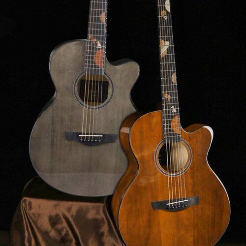 40寸单板民谣吉他 星球指板贴花GUITAR乐器 亮光云杉面单椴木吉他