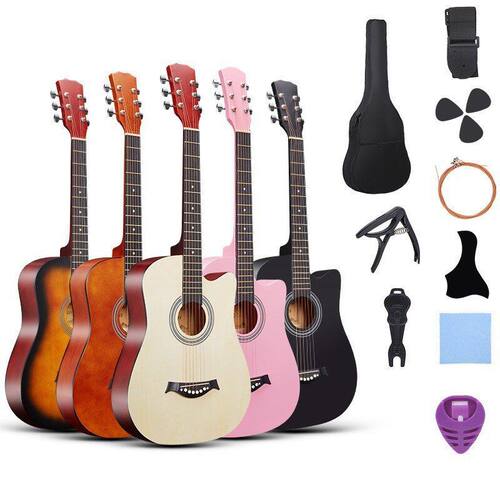 吉他38寸跨境套餐民谣练习琴木乐器工厂大量现货guitar厂家批发