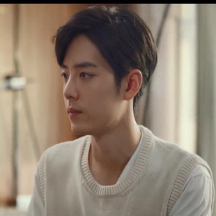 肖战明星同款白色圆领羊绒马甲背心宽松休闲男士外穿秋冬毛衣坎肩