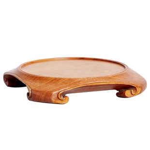 酸枝木天圆地方花瓶紫砂茶壶香炉奇石头实木质工艺品摆件底座托架