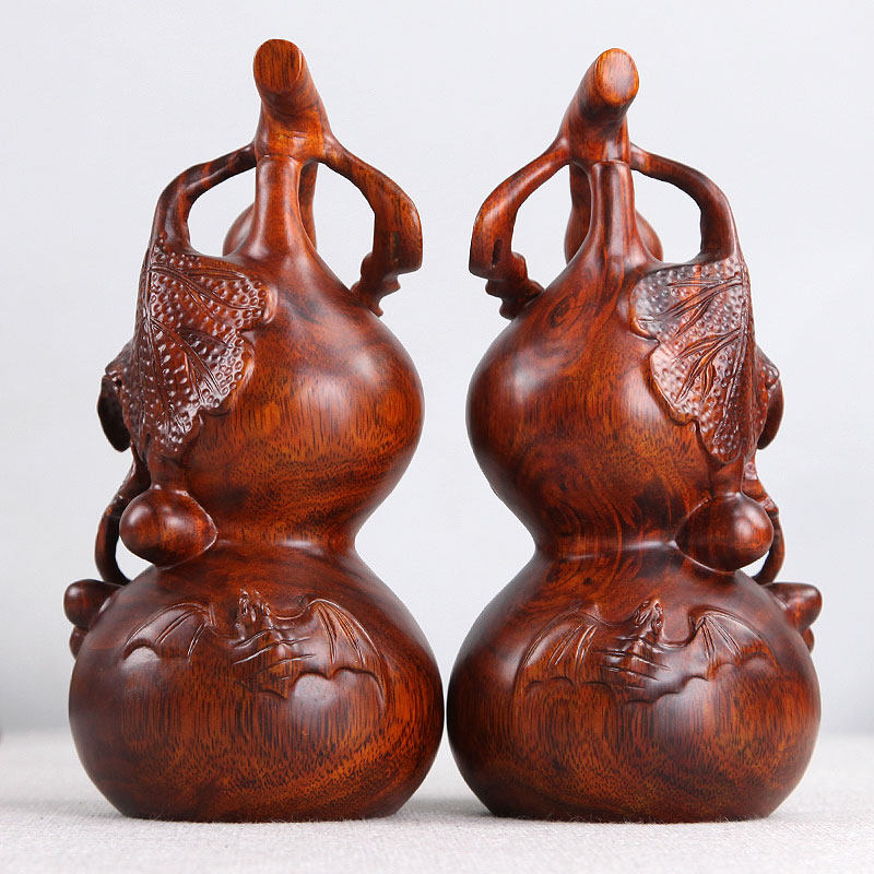 花梨实木雕葫芦摆件大号招财客厅办公家居装饰摆设红木工艺品