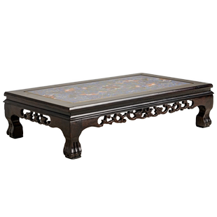 红木炕几黑檀木嵌景泰蓝珐琅炕桌实木小炕几飘窗桌榻榻米桌子矮桌