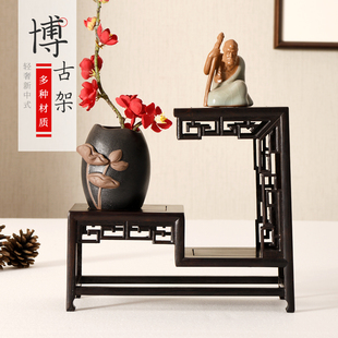 紫光檀红木博古架小型桌面多宝阁茶壶茶具古玩工艺品摆件架置物架