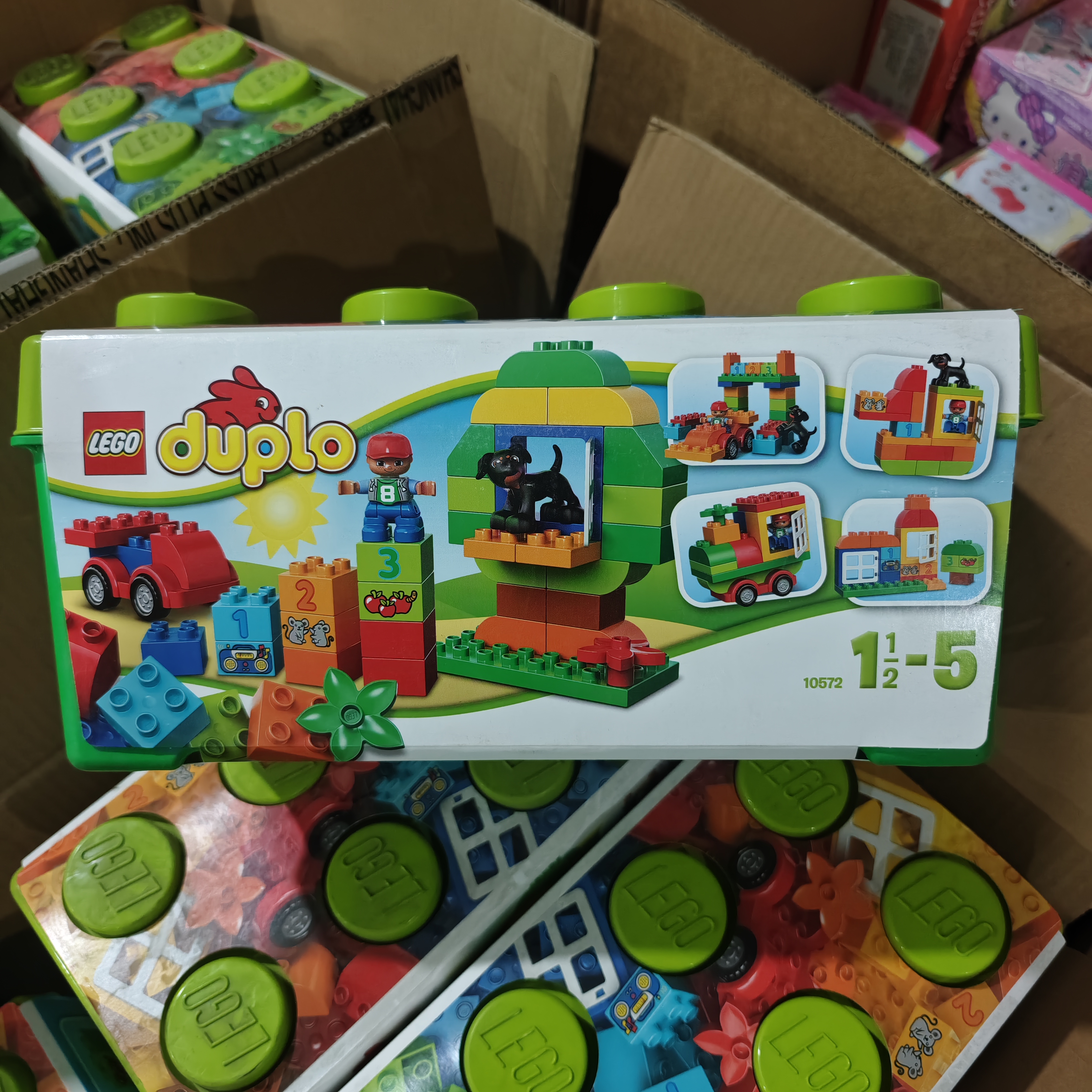 正品乐高LEGO积木玩具10572益智拼插积木德宝大颗粒多合一趣味桶