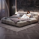 政府补贴泡芙布艺床简约现代猫抓布床主卧意式 科技布2米x2米2大床