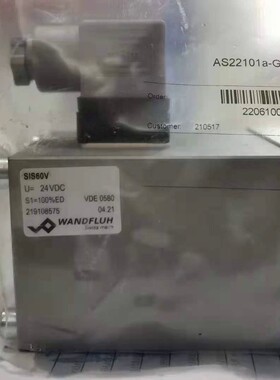 瑞士万福乐WANDFLUH电磁阀AS22101A-G24线圈SIS60V-G24V 请询价