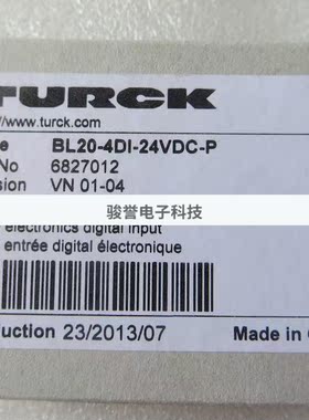 BL20-4DI-24VDC-P现货图尔克TURCK模块货号6827012订货