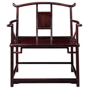 红木家具赞比亚血檀官帽禅椅中式禅椅宝座实木客厅打坐禅椅靠背椅