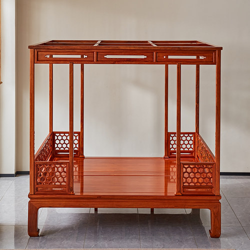 缅甸花梨中式红木架子床双人床