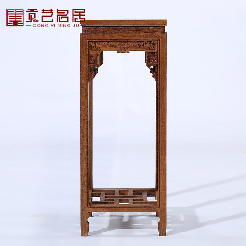 红木家具 全鸡翅木仿古中式实木客厅落地花几 绿萝花盆架/花架