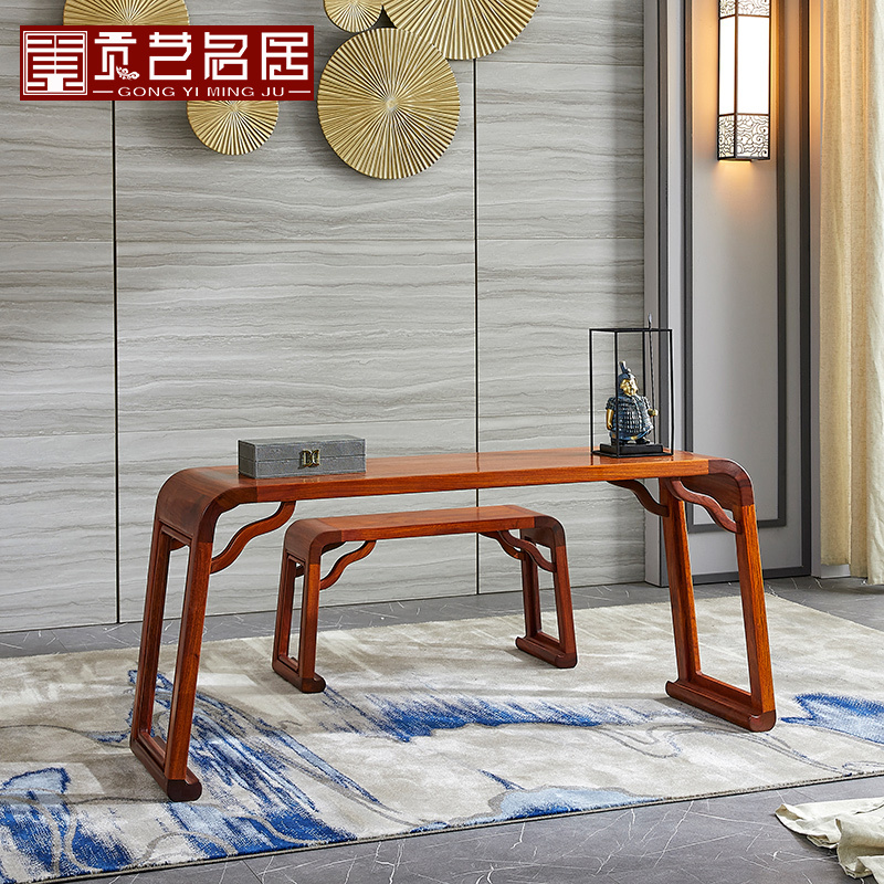 红木家具缅甸花梨木琴桌古琴桌凳实木琴台画案大果紫檀琴案小书桌