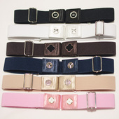 新款 子 带弹力收腰收紧裤 小香风懒人腰带女士松紧牛仔裤 皮带隐形裤