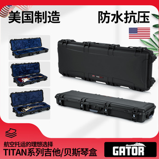 美产GATOR鳄鱼电吉他琴盒箱 航空托运带轮贝斯司bass方盒箱LP/PRS