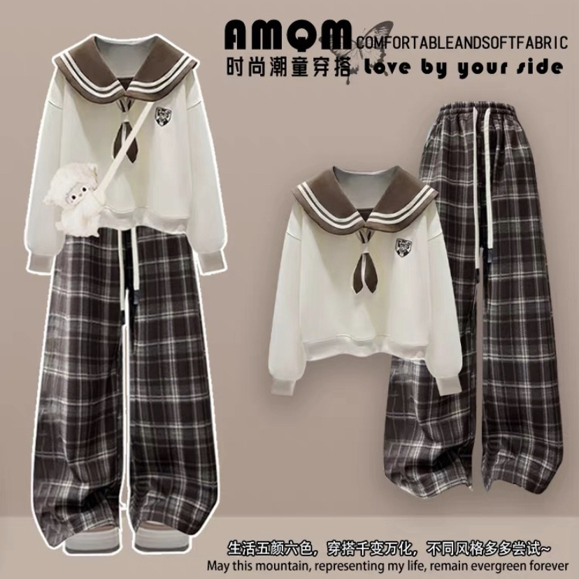 少女装学院风卫衣套装秋季中大童女孩洋气时髦巨好看的炸街两件套