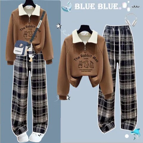 女中大童秋季时尚卫衣长裤两件套