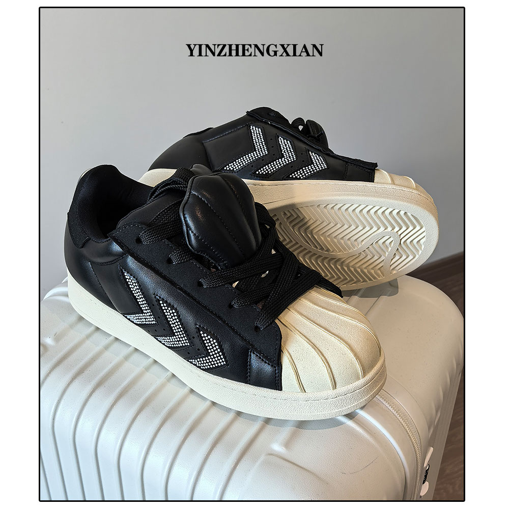 尹政贤 2025新款复古德训鞋黑白拼色透气面包鞋休闲百搭潮流板鞋