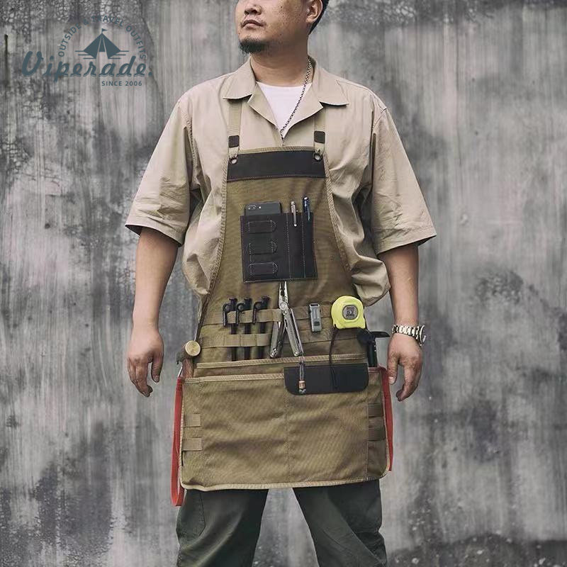 户外野炊烧烤围裙耐磨耐脏餐厅咖啡馆花艺画室维修工作服围腰皮质