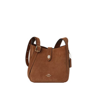 COACH蔻驰 奥莱款Hadley 女士麂皮单肩斜挎水桶包