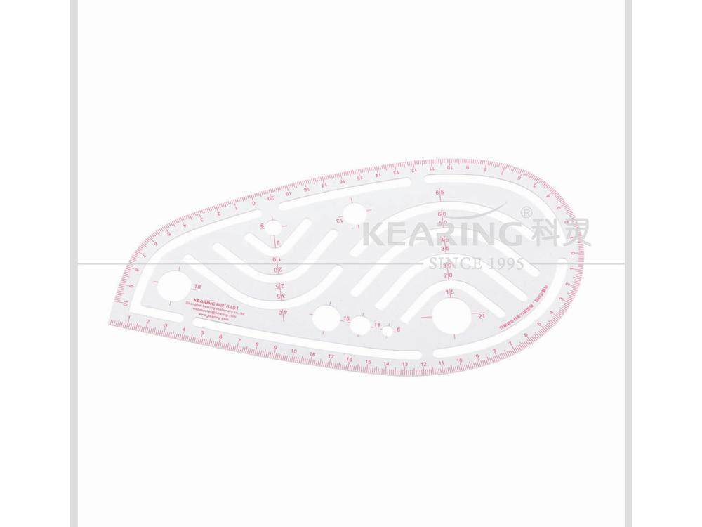 科灵6401桃子尺刻线内置式用尺多功能袖窿尺扣眼尺测量曲线尺黑科
