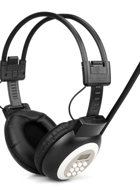 Retekess黑色TR101头戴FM收音机 听力训练考试校园广播50-108MHz