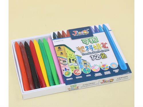 12色可擦塑料彩铅笔