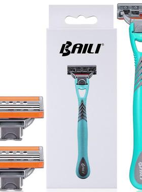 百利BR353舒爽三层剃须刀手动刮胡刀片胡须刀1刀架3刀头