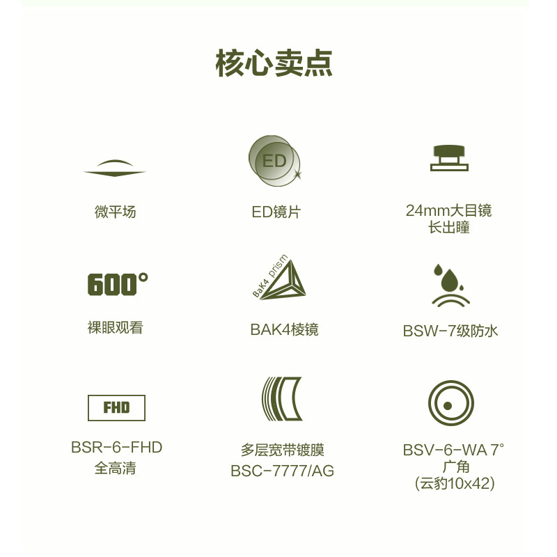 博冠云豹ED微平场双筒望远镜高倍