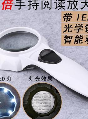 TH600554H 手持式放大镜50m带6LED灯阅读放大镜义乌放大镜