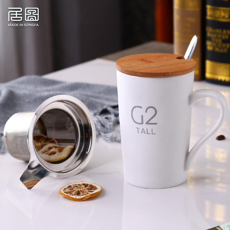 创意陶瓷杯子大容量水杯马克杯简约情侣杯带盖勺咖啡杯牛奶杯茶杯