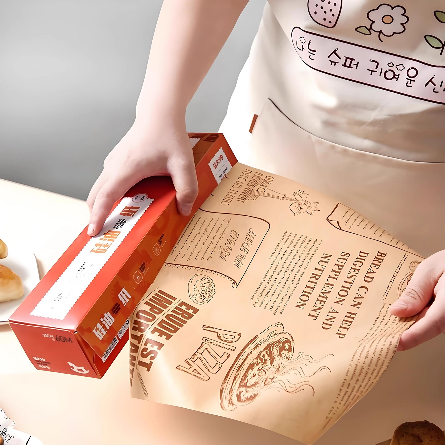 烘焙硅油纸吸油纸食物空气炸锅专用纸家用烤箱烘烤面包蛋糕防油纸