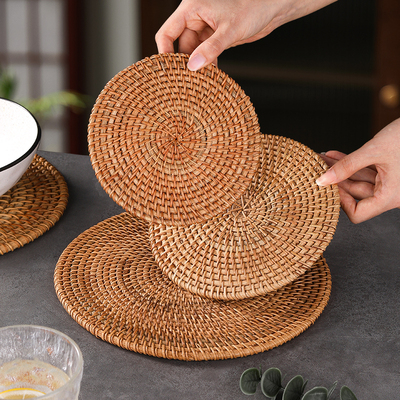 藤编隔热垫手工家用餐垫