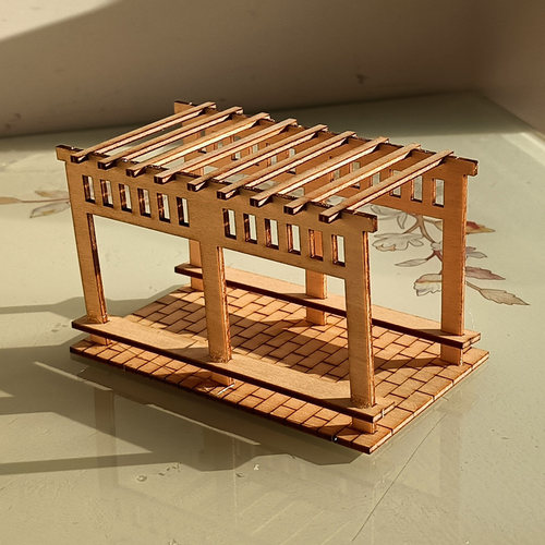 园林造景手工制作材料长廊小桥区