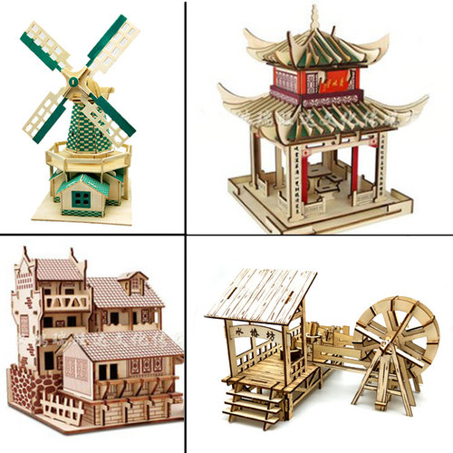 diy木质立体生日礼物模型材料