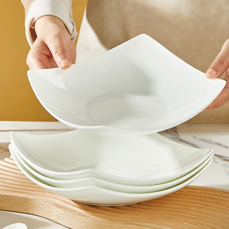 若岚纯白骨瓷简约釉下彩健康餐具