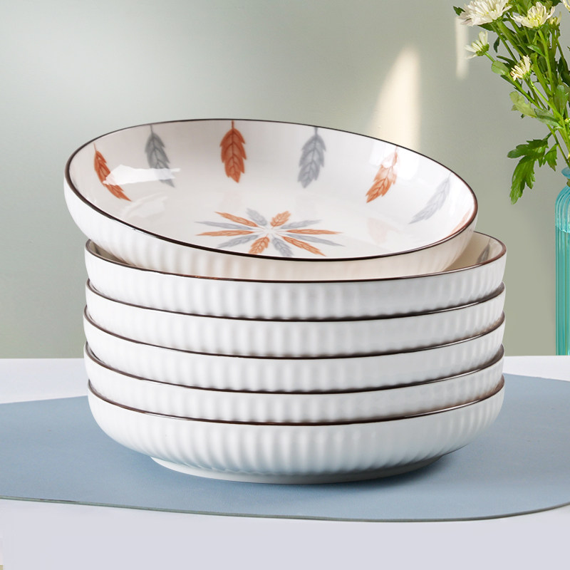 加厚陶瓷盘子菜盘家用健康釉下彩可微波防烫圆形2026新款碟子套装,餐饮具,盘,淘宝优惠券,粉丝福利购,淘宝优惠卷